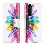 For Samsung Galaxy S25+ 5G Colored Drawing Pattern Leather Phone Case(Sun Flower)