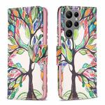 For Samsung Galaxy S25 Ultra 5G Colored Drawing Pattern Leather Phone Case(Tree Life)