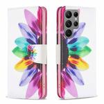 For Samsung Galaxy S25 Ultra 5G Colored Drawing Pattern Leather Phone Case(Sun Flower)