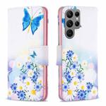 For Samsung Galaxy S25 Ultra 5G Colored Drawing Pattern Leather Phone Case(Butterfly Love)