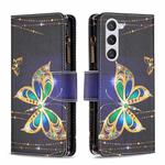 For Samsung Galaxy S25 5G Colored Drawing Pattern Zipper Leather Phone Case(Big Butterfly)