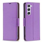 For Samsung Galaxy S25 5G Litchi Texture Pure Color Flip Leather Phone Case(Purple)