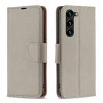 For Samsung Galaxy S25+ 5G Litchi Texture Pure Color Flip Leather Phone Case(Grey)