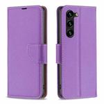 For Samsung Galaxy S25+ 5G Litchi Texture Pure Color Flip Leather Phone Case(Purple)