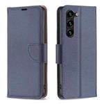 For Samsung Galaxy S25+ 5G Litchi Texture Pure Color Flip Leather Phone Case(Blue)