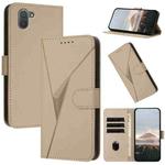 For Sharp Aquos R3 Triangle Pattern Buckle Clasp Leather Phone Case(Gold)