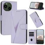 For Sharp Aquos R9 Triangle Pattern Buckle Clasp Leather Phone Case(Light Purple)