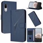 For Sharp Aquos Sense3 Triangle Pattern Buckle Clasp Leather Phone Case(Royal Blue)