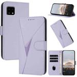 For Sharp Aquos Sense4 Triangle Pattern Buckle Clasp Leather Phone Case(Light Purple)