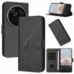 For Sharp Aquos R9 Pro Triangle Pattern Buckle Clasp Leather Phone Case(Black)