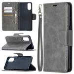 For OPPO Reno4 5G Retro Lambskin Texture Pure Color Horizontal Flip PU Leather Case with Holder & Card Slots & Wallet & Lanyard(Grey)