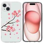 For iPhone 15 Colorful Painting Pattern TPU Phone Case(Plum Blossom)