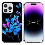 For iPhone 14 Pro Max Colorful Painting Pattern TPU Phone Case(Color Butterflies)