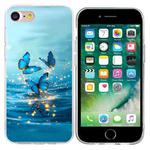 For iPhone SE 2022 / 2020 / 8 / 7 Colorful Painting Pattern TPU Phone Case(Blue Butterflies)