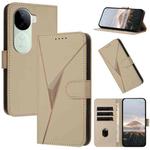 For vivo iQOO Z9s Triangle Pattern Buckle Clasp Leather Phone Case(Gold)