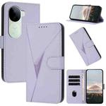 For vivo iQOO Z9s Triangle Pattern Buckle Clasp Leather Phone Case(Light Purple)