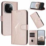 For vivo iQOO Z9s Pro Triangle Pattern Buckle Clasp Leather Phone Case(Rose Gold)