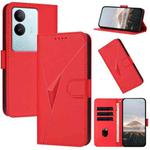 For vivo S17 Triangle Pattern Buckle Clasp Leather Phone Case(Red)