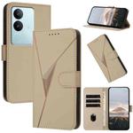 For vivo S17 Triangle Pattern Buckle Clasp Leather Phone Case(Gold)