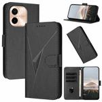 For vivo Y28 4G Triangle Pattern Buckle Clasp Leather Phone Case(Black)