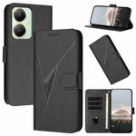 For vivo Y35m+ Triangle Pattern Buckle Clasp Leather Phone Case(Black)