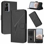 For vivo Y55s 2021 Triangle Pattern Buckle Clasp Leather Phone Case(Black)