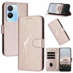 For vivo Y56 Triangle Pattern Buckle Clasp Leather Phone Case(Rose Gold)