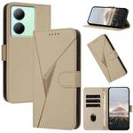 For vivo Y78 Triangle Pattern Buckle Clasp Leather Phone Case(Gold)