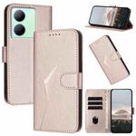 For vivo Y78 Triangle Pattern Buckle Clasp Leather Phone Case(Rose Gold)