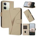 For vivo Y100 Triangle Pattern Buckle Clasp Leather Phone Case(Gold)