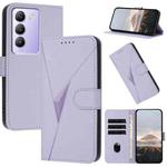 For vivo Y100 5G IDN Triangle Pattern Buckle Clasp Leather Phone Case(Light Purple)