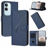 For vivo Y19s Global Triangle Pattern Buckle Clasp Leather Phone Case(Royal Blue)