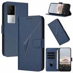 For vivo iQOO 7 India / iQOO Neo5 Triangle Pattern Buckle Clasp Leather Phone Case(Royal Blue)