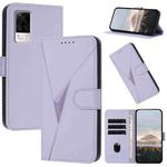 For vivo S9e Triangle Pattern Buckle Clasp Leather Phone Case(Light Purple)