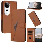 For vivo S19 Pro Triangle Pattern Buckle Clasp Leather Phone Case(Brown)