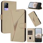 For vivo V21e 4G / Y73 2021 Triangle Pattern Buckle Clasp Leather Phone Case(Gold)