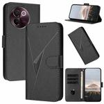 For vivo V30e Triangle Pattern Buckle Clasp Leather Phone Case(Black)