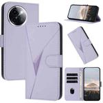 For vivo Y200i Triangle Pattern Buckle Clasp Leather Phone Case(Light Purple)