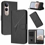 For vivo V50 Lite 4G / 5G Triangle Pattern Buckle Clasp Leather Phone Case(Black)