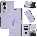 For vivo V50 Lite 4G / 5G Triangle Pattern Buckle Clasp Leather Phone Case(Light Purple)