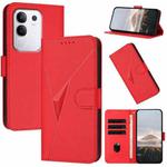For vivo Y29 4G Triangle Pattern Buckle Clasp Leather Phone Case(Red)