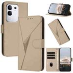 For vivo Y29 4G Triangle Pattern Buckle Clasp Leather Phone Case(Gold)