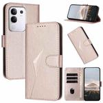 For vivo Y29 4G Triangle Pattern Buckle Clasp Leather Phone Case(Rose Gold)