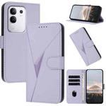 For vivo Y29 4G Triangle Pattern Buckle Clasp Leather Phone Case(Light Purple)