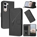 For vivo Y29s 5G / Y04 4G Global Triangle Pattern Buckle Clasp Leather Phone Case(Black)