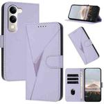 For vivo Y29s 5G / Y04 4G Global Triangle Pattern Buckle Clasp Leather Phone Case(Light Purple)