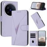 For vivo X200 Ultra Triangle Pattern Buckle Clasp Leather Phone Case(Light Purple)