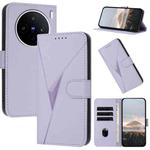 For vivo X200s Triangle Pattern Buckle Clasp Leather Phone Case(Light Purple)
