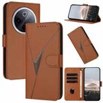 For vivo iQOO Z10 / T4 / Y300 Pro Triangle Pattern Buckle Clasp Leather Phone Case(Brown)