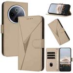 For vivo iQOO Z10 / T4 / Y300 Pro Triangle Pattern Buckle Clasp Leather Phone Case(Gold)